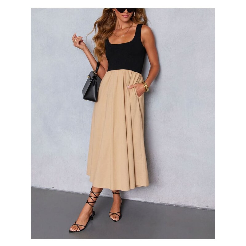 Šaty Milan Kiss Schwarz/ Beige 1640581