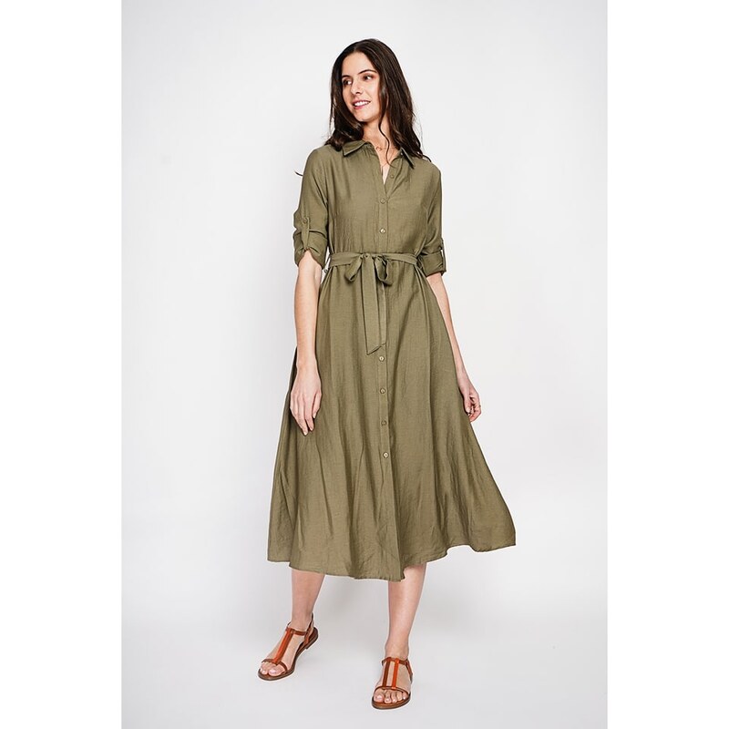 Šaty Le Jardin du Lin Khaki 224490