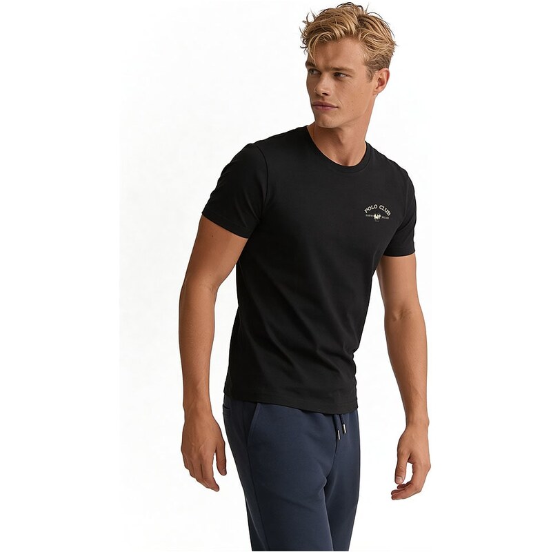 Tričko HARVEY MILLER POLO CLUB Schwarz 6467166
