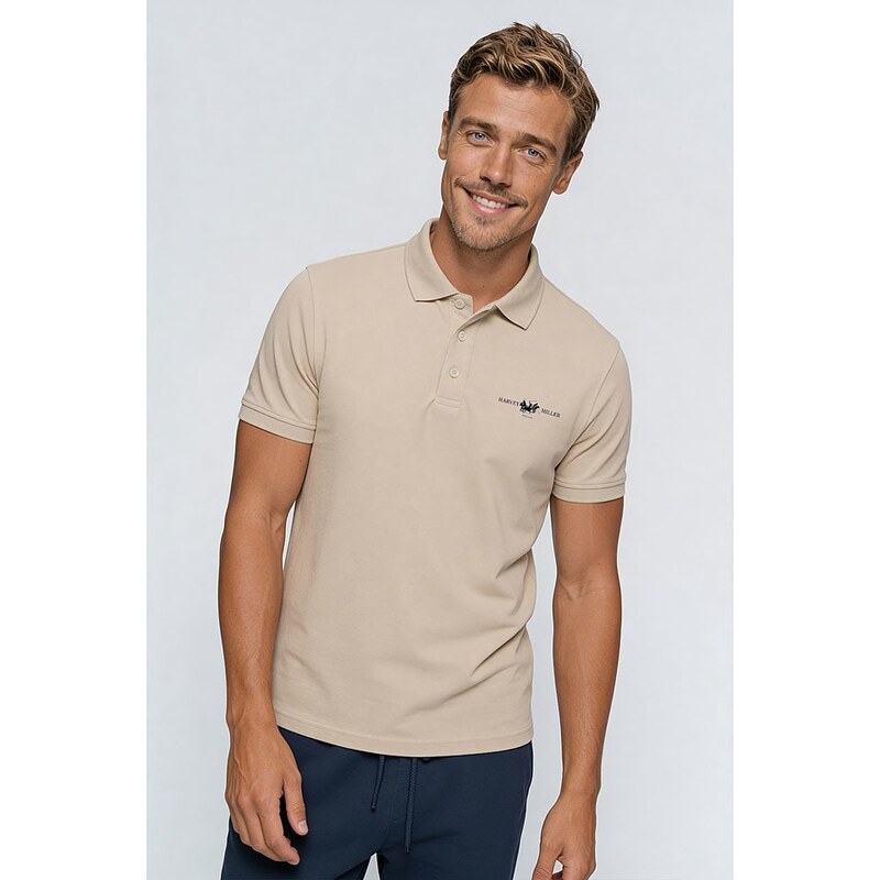 Tričko HARVEY MILLER POLO CLUB Beige 8819425