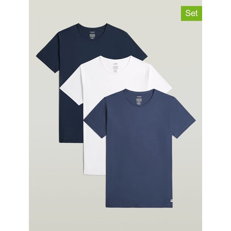 Tričko G-Star Blau/ Weiß/ Dunkelblau 8469461