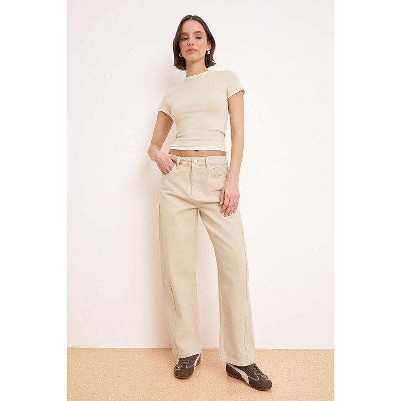 Džíny trendyol Beige 7459196