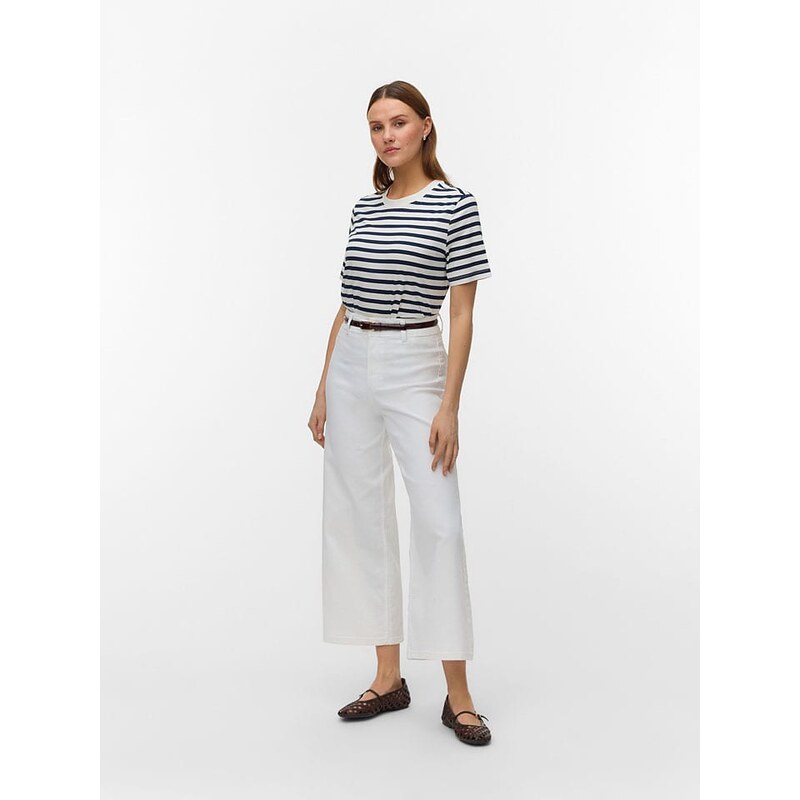 Tričko Vero Moda Weiß/ Dunkelblau 5491636