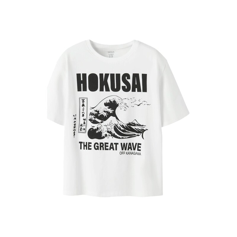 NAME IT Tričko NKMMESH HOKUSAI černá / bílá