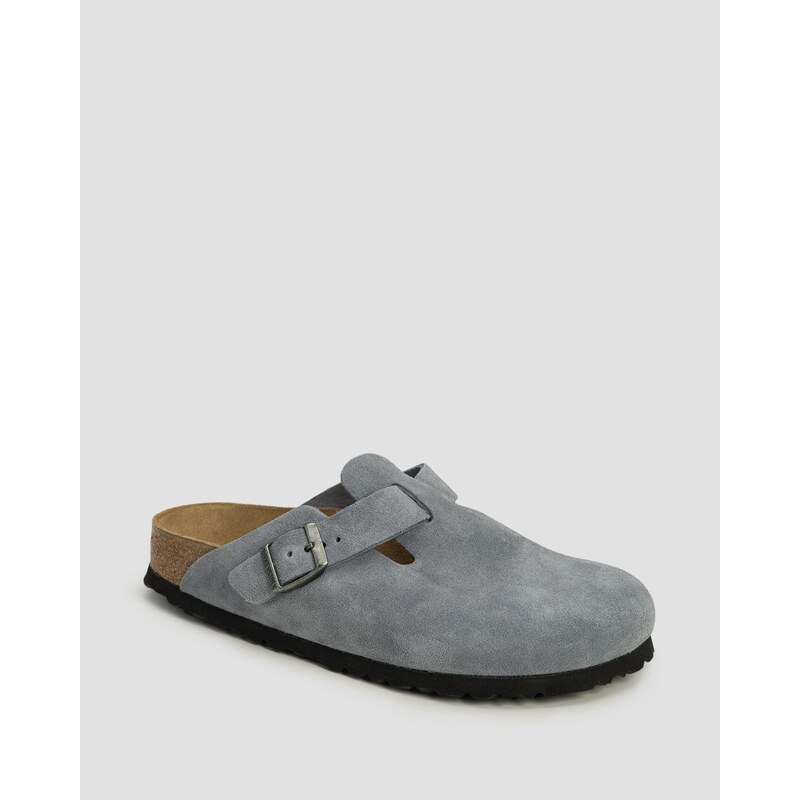 Dámské Pantofle Birkenstock Boston Suede Leather V šedomodrém