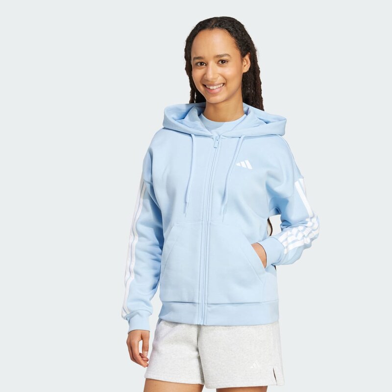 Adidas Mikina Essentials 3-Stripes Full-Zip Fleece