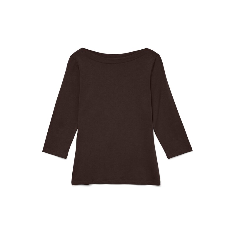VERO MODA Tričko VMPANDA tmavě hnědá