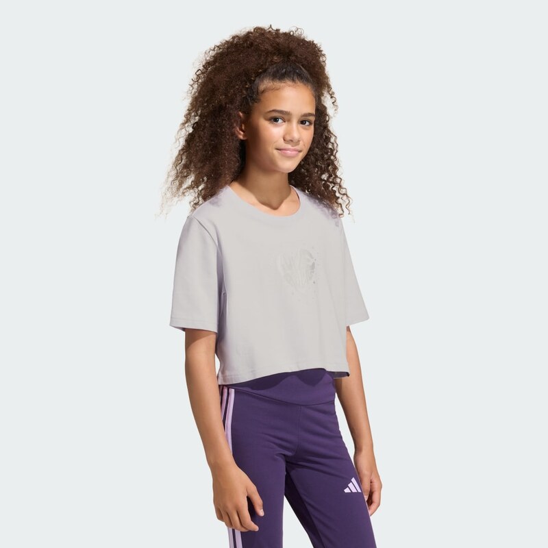 Adidas EVERYDAY GLAM CROPPED GRAPHIC T-SHIRT JUNIOR