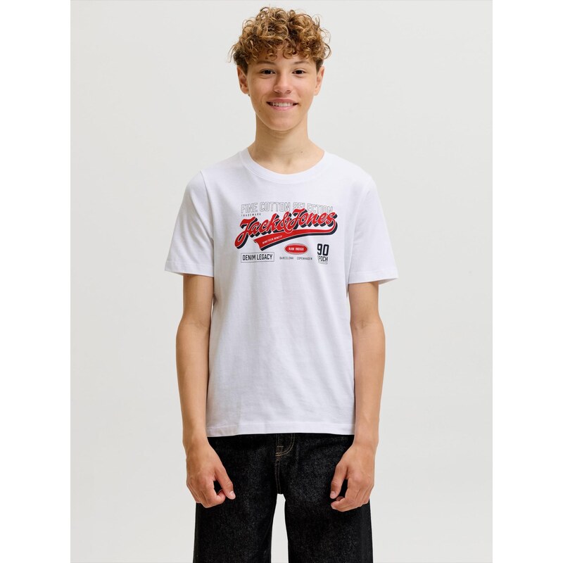 Jack & Jones Junior Tričko marine modrá / jasně červená / bílá