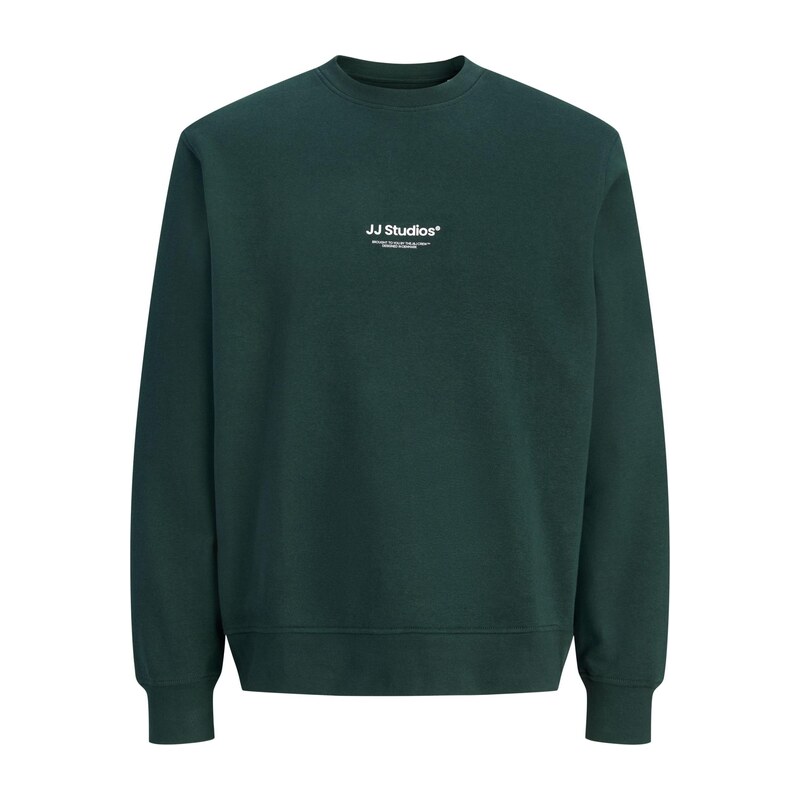 JACK & JONES Mikina JJESoho tmavě zelená / bílá