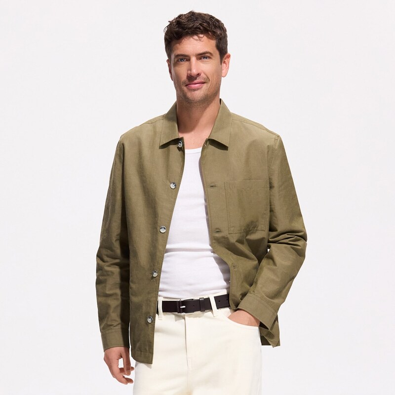 Reserved - Jednobarevná košile slim fit - olivová