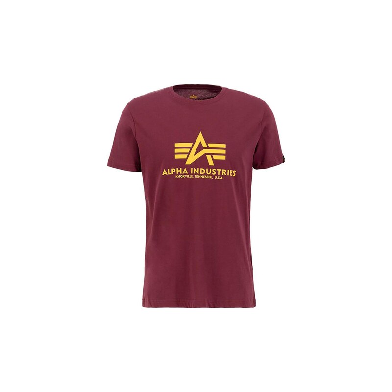 ALPHA INDUSTRIES Tričko Basic Logo burgundská červeň