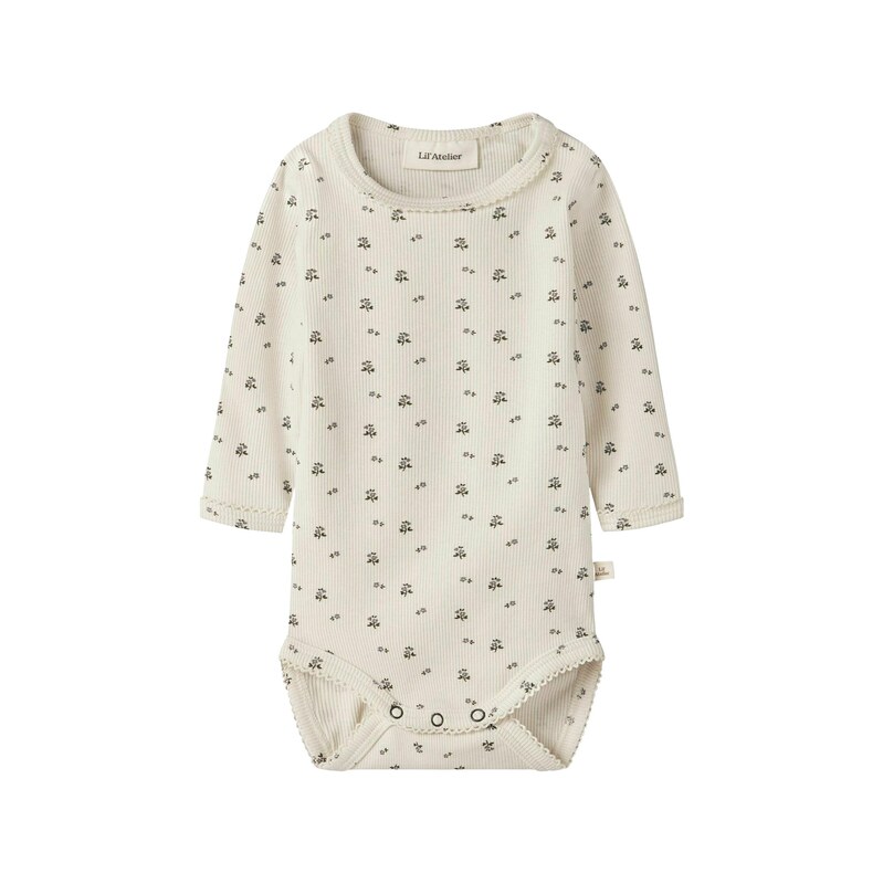 LilAtelier Dupačky/body NBFLAGO krémová / šedá / jedle
