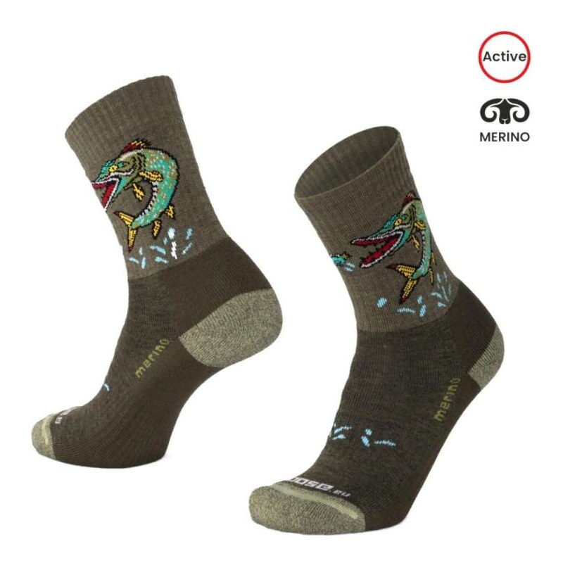 ALP PIKE rybářské celofroté merino ponožky Moose 116947441