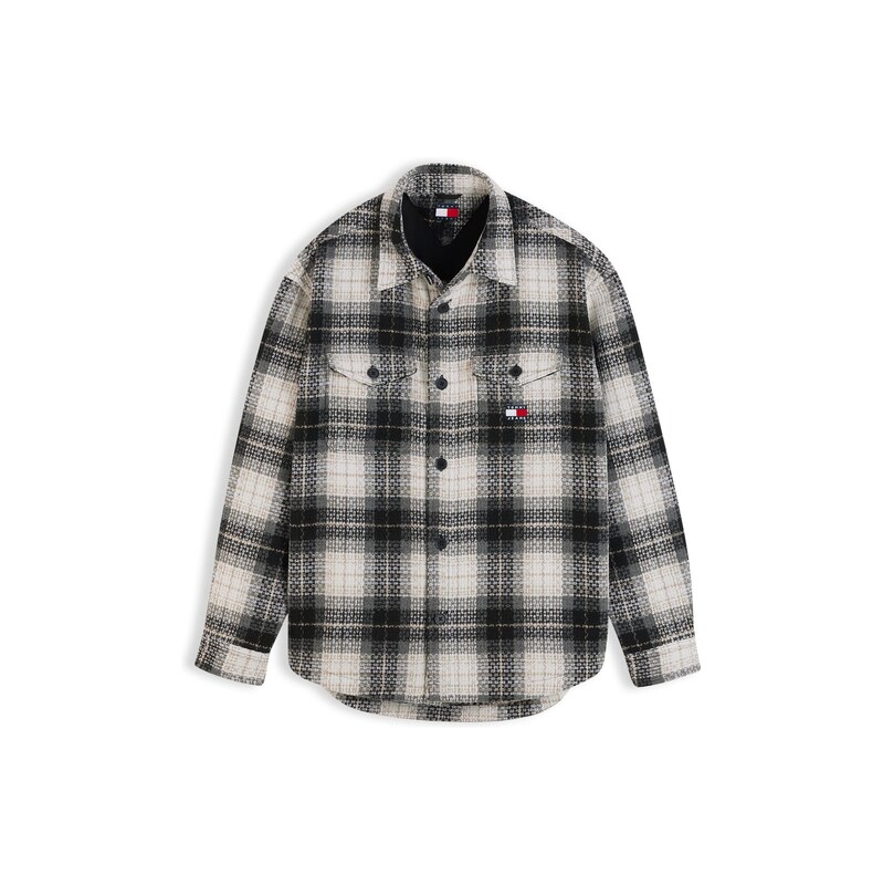 Tommy Jeans Košile černá / bílá