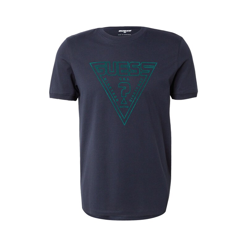 GUESS Funkční tričko MIKEN námořnická modř / zelená