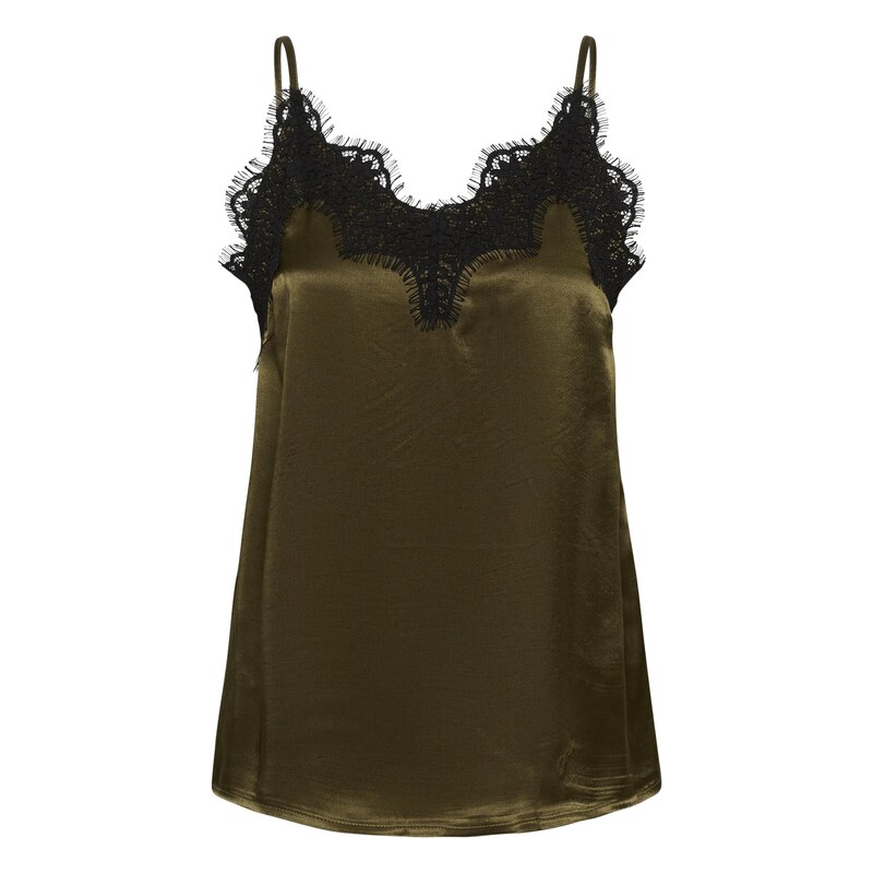 SOAKED IN LUXURY Top Irini Lace hnědá