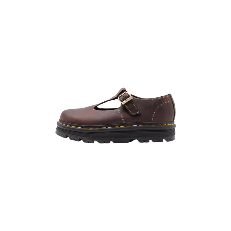Dr. Martens Baleríny s řemínky ZebZag tmavě hnědá
