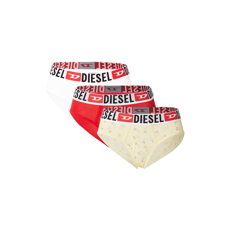 DIESEL Kalhotky pastelově žlutá / červená / bílá