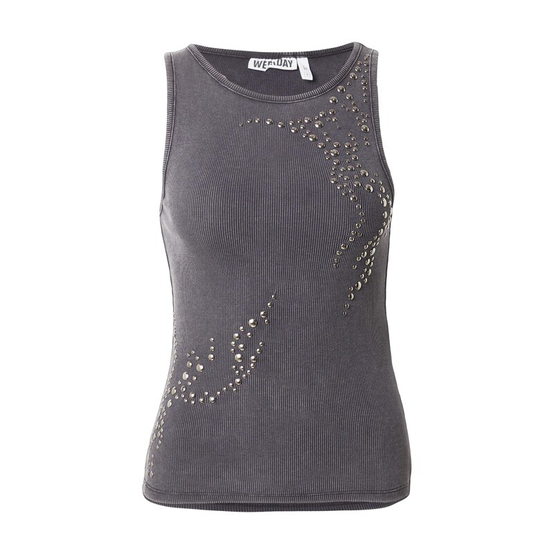 WEEKDAY Top Bobby grafitová