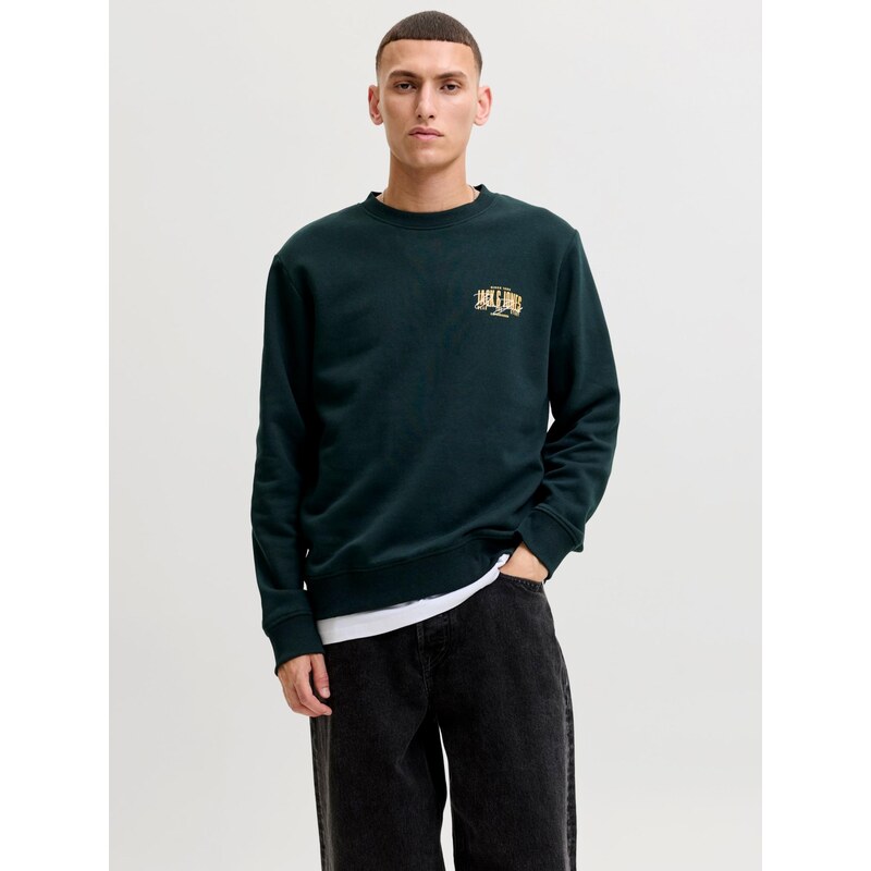 JACK & JONES Mikina JJAERO šedá / jedle / černá / bílá
