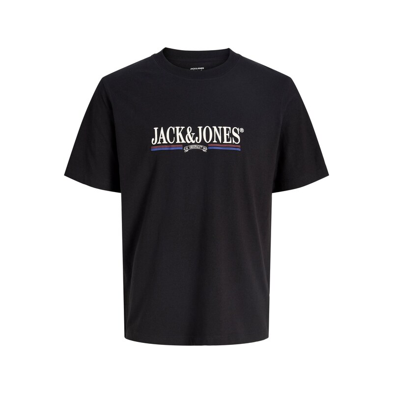 JACK & JONES Tričko JORFREDERIKSBERG modrá / červená třešeň /