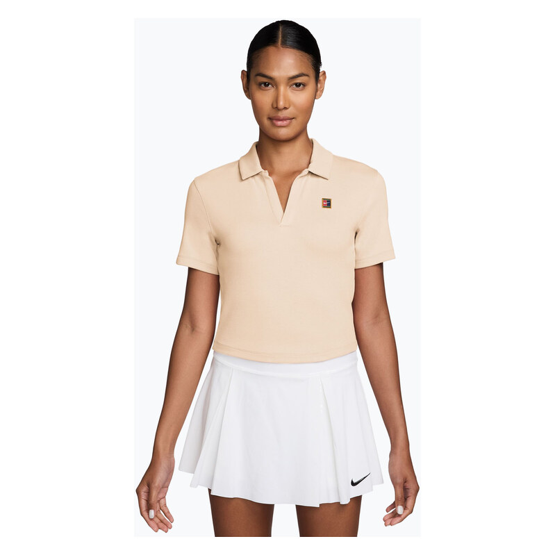 Koszulka tenisowa damska Nike Court Heritage Cropped Polo chalk