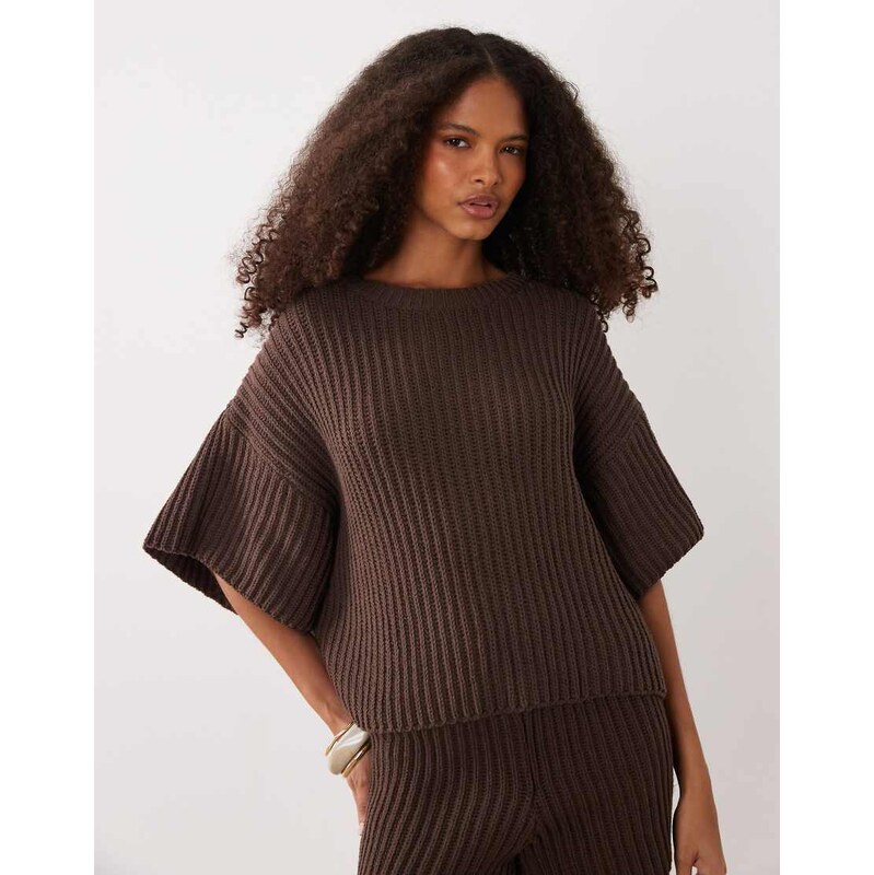 SNDYS cotton rich knitted reversible cropped dropped shoulder