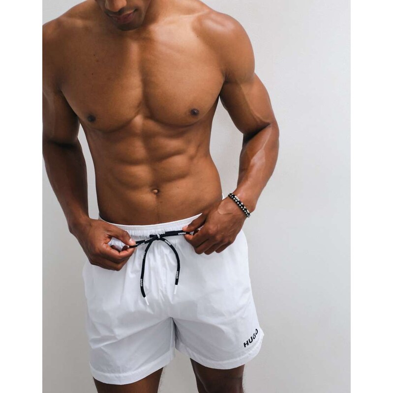 HUGO Red logo swim shorts in white