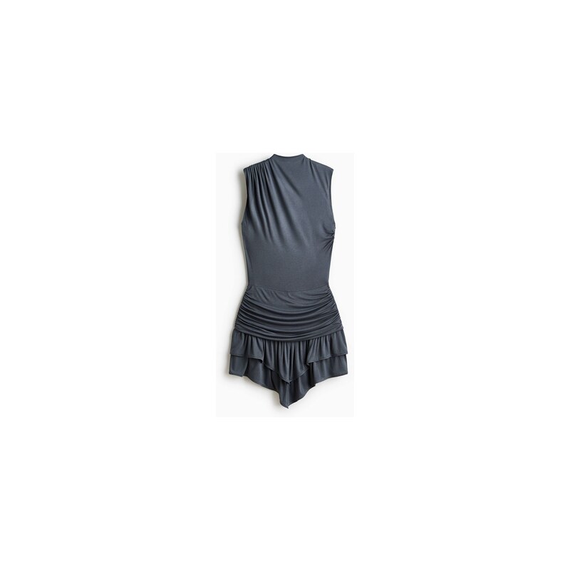 H&M - Vrstvené šatys řasením - Tmavě Šedá