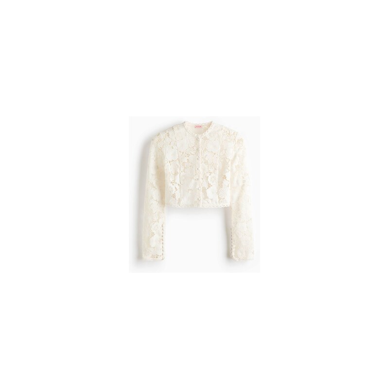 H&M - Propínací krajkový top - Krémová