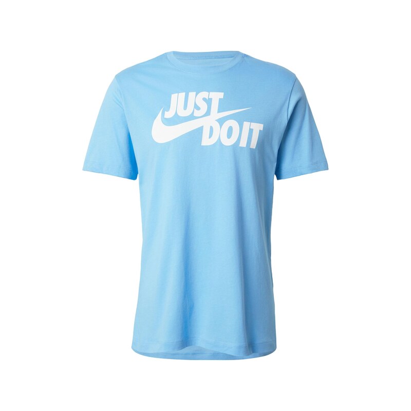 Nike Sportswear Tričko Swoosh nebeská modř / bílá