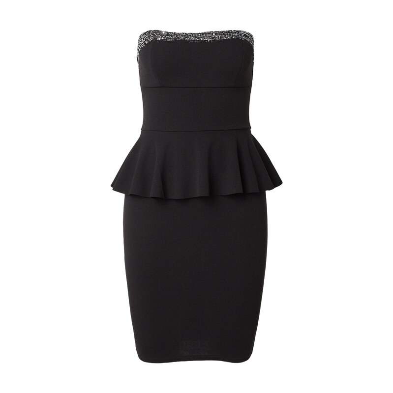 WAL G. Koktejlové šaty TIRINA PEPLUM černá