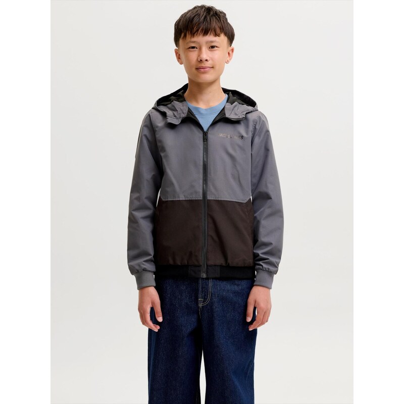 Jack & Jones Junior Přechodná bunda JJERush šedá / černá