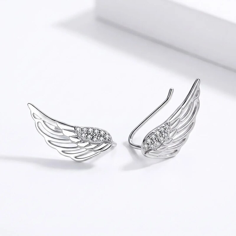 Elanis Jewel Stříbrné náušnice Charming Angel Wings