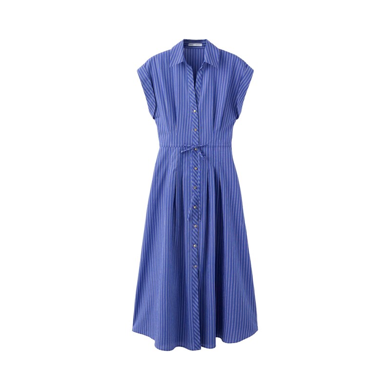 MANGO Košilové šaty DRESS RAYI kobaltová modř / bílá