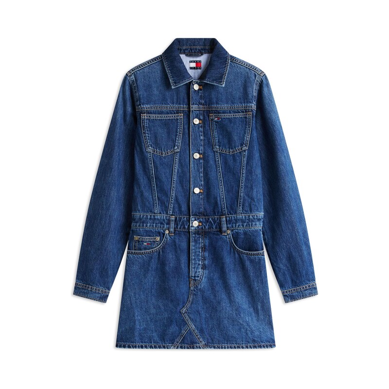 Tommy Jeans Košilové šaty ARCHIVE modrá