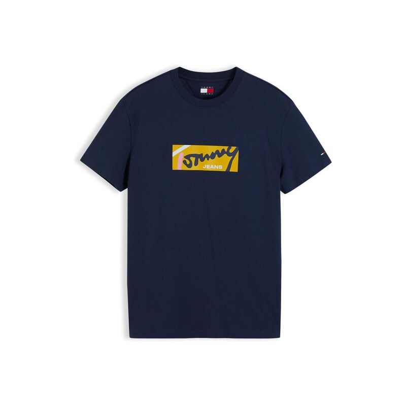 Tommy Jeans Tričko námořnická modř / jasně červená / bílá