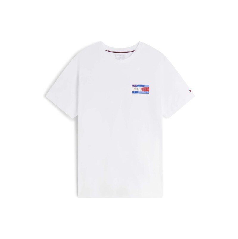 TOMMY HILFIGER Tričko světlemodrá / červená / černá / bílá