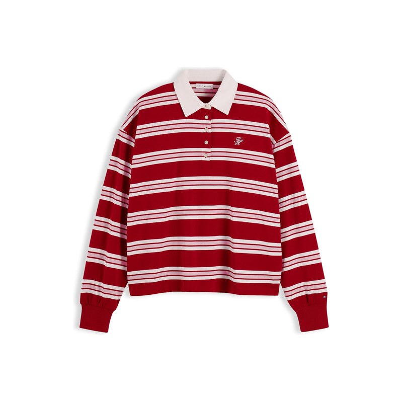 TOMMY HILFIGER Tričko pastelově růžová / červená / bílá