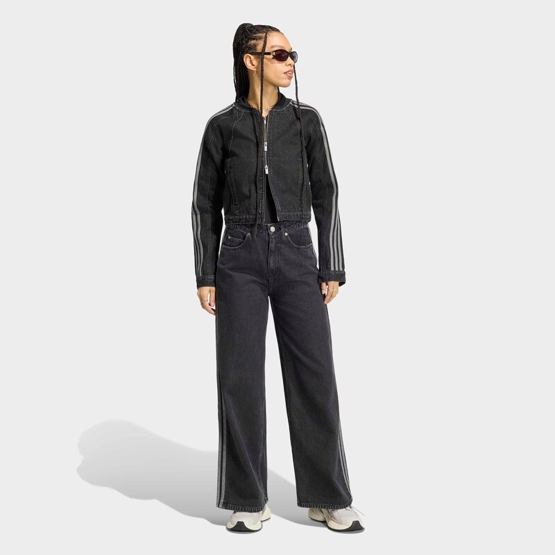 ADIDAS ORIGINALS Přechodná bunda šedá / černá džínovina