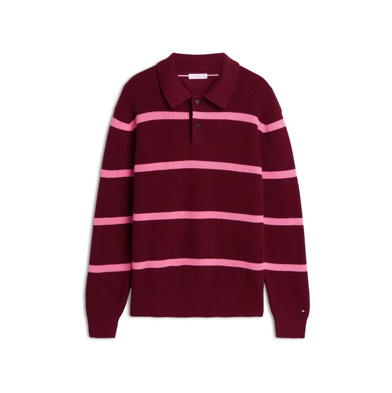 TOMMY HILFIGER Svetr světle růžová / burgundská červeň