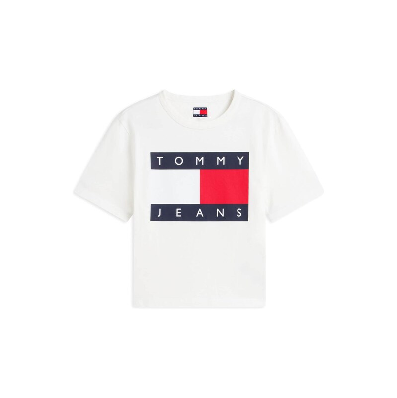 Tommy Jeans Tričko námořnická modř / tmavě červená / bílá