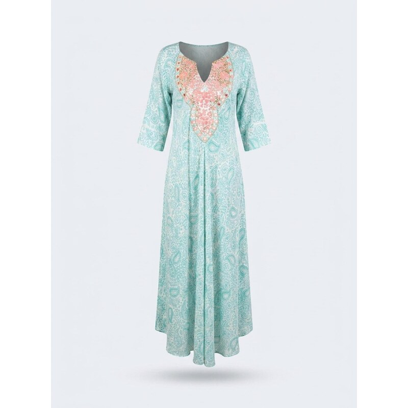 Miss June Šaty Robe Longue Naomi tyrkysová