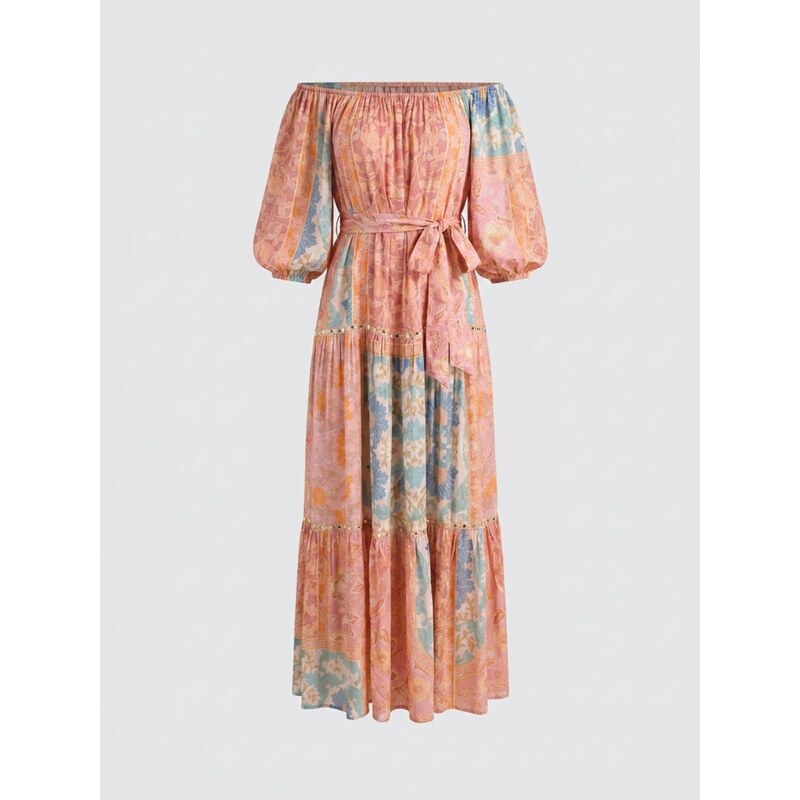 Miss June Šaty Robe Longue Martina mix barev