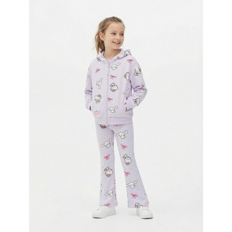 Sinsay - Mikina na zip s kapucí Hello Kitty - levandulová