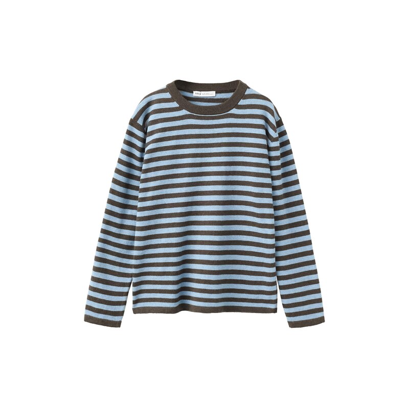 MANGO KIDS Svetr WALLY světlemodrá / hnědá