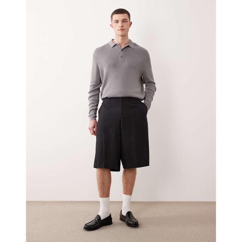ASOS DESIGN tailored wool oversized bermuda shorts in charcoal