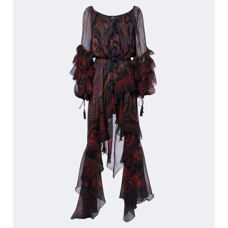 Etro Printed silk chiffon gown