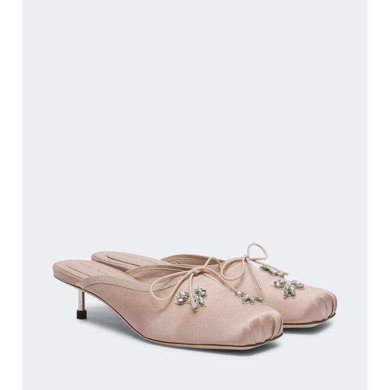 Simone Rocha Embellished satin mules